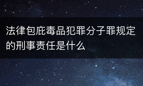 法律包庇毒品犯罪分子罪规定的刑事责任是什么
