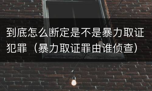 到底怎么断定是不是暴力取证犯罪（暴力取证罪由谁侦查）
