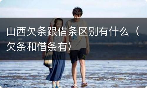山西欠条跟借条区别有什么（欠条和借条有）