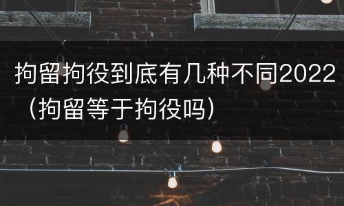 拘留拘役到底有几种不同2022（拘留等于拘役吗）