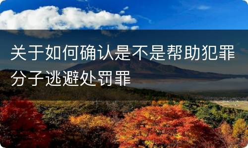 关于如何确认是不是帮助犯罪分子逃避处罚罪