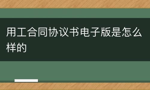 用工合同协议书电子版是怎么样的
