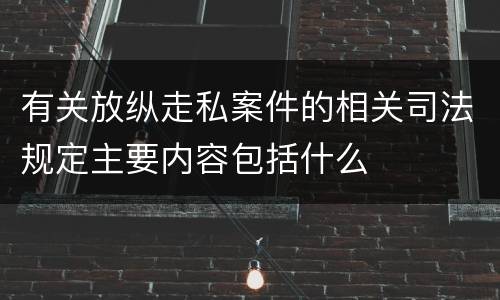 有关放纵走私案件的相关司法规定主要内容包括什么