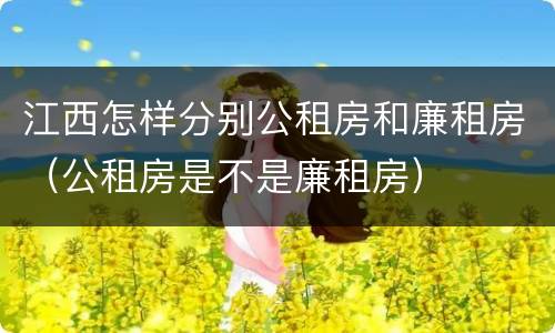 江西怎样分别公租房和廉租房（公租房是不是廉租房）