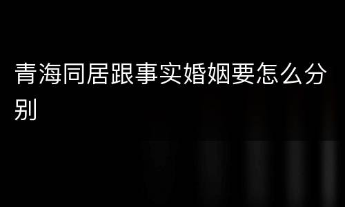 青海同居跟事实婚姻要怎么分别