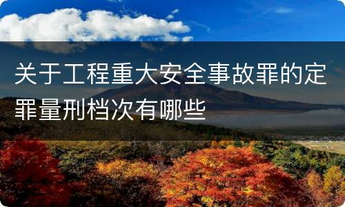 关于工程重大安全事故罪的定罪量刑档次有哪些