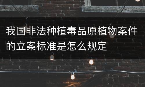 我国非法种植毒品原植物案件的立案标准是怎么规定