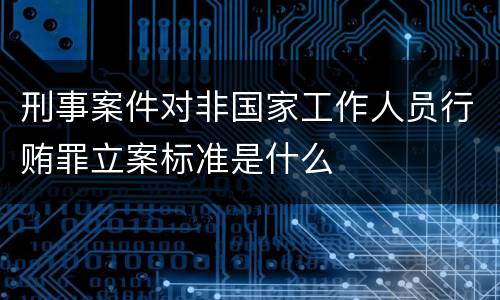 刑事案件对非国家工作人员行贿罪立案标准是什么