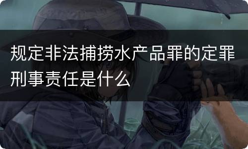 规定非法捕捞水产品罪的定罪刑事责任是什么