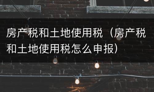 房产税和土地使用税（房产税和土地使用税怎么申报）