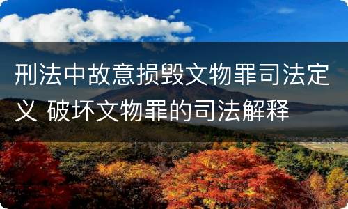 刑法中故意损毁文物罪司法定义 破坏文物罪的司法解释