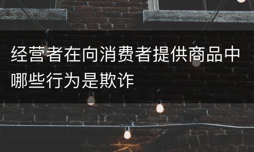 经营者在向消费者提供商品中哪些行为是欺诈