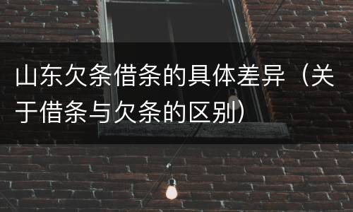 山东欠条借条的具体差异（关于借条与欠条的区别）