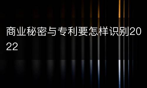 商业秘密与专利要怎样识别2022