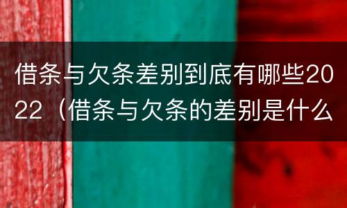借条与欠条差别到底有哪些2022（借条与欠条的差别是什么）