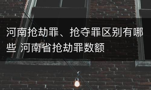 河南抢劫罪、抢夺罪区别有哪些 河南省抢劫罪数额