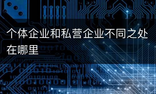 个体企业和私营企业不同之处在哪里