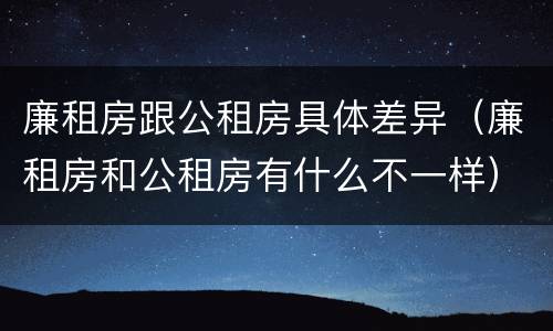廉租房跟公租房具体差异（廉租房和公租房有什么不一样）