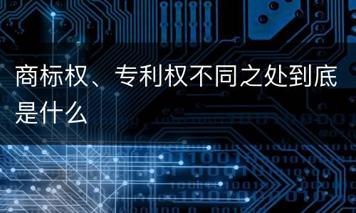 商标权、专利权不同之处到底是什么