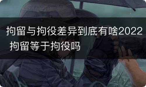 拘留与拘役差异到底有啥2022 拘留等于拘役吗