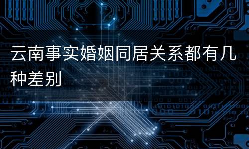 云南事实婚姻同居关系都有几种差别