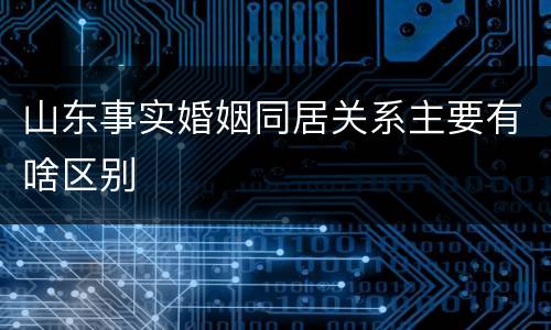 山东事实婚姻同居关系主要有啥区别