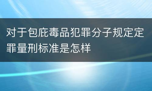 对于包庇毒品犯罪分子规定定罪量刑标准是怎样