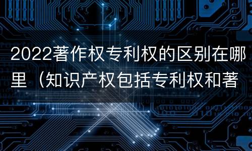 2022著作权专利权的区别在哪里（知识产权包括专利权和著作权吗）