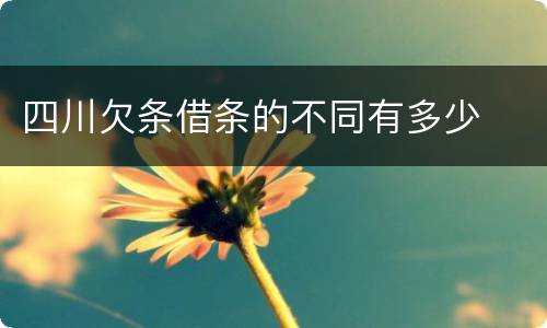 四川欠条借条的不同有多少