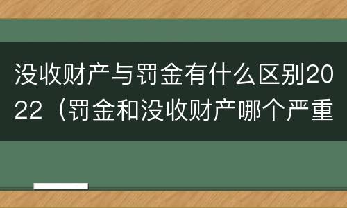 没收财产与罚金有什么区别2022（罚金和没收财产哪个严重）