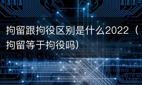 拘留跟拘役区别是什么2022（拘留等于拘役吗）