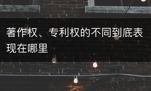 著作权、专利权的不同到底表现在哪里