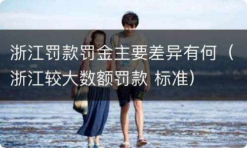 浙江罚款罚金主要差异有何（浙江较大数额罚款 标准）