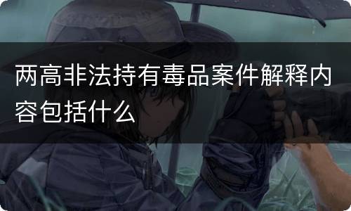 两高非法持有毒品案件解释内容包括什么