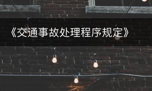 《交通事故处理程序规定》