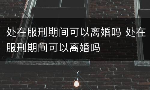 处在服刑期间可以离婚吗 处在服刑期间可以离婚吗