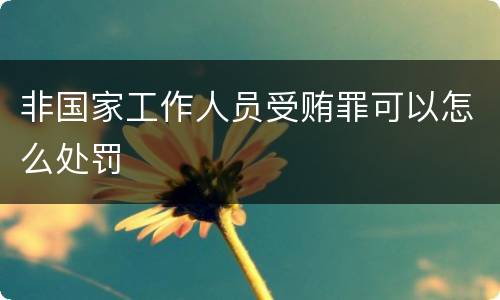 非国家工作人员受贿罪可以怎么处罚