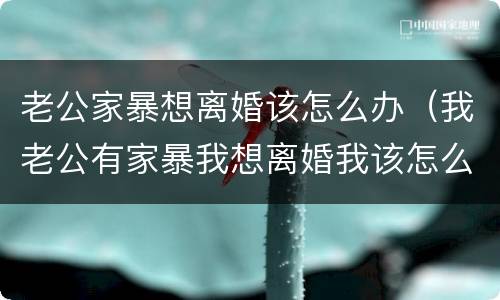 老公家暴想离婚该怎么办（我老公有家暴我想离婚我该怎么办）