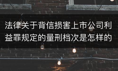 法律关于背信损害上市公司利益罪规定的量刑档次是怎样的