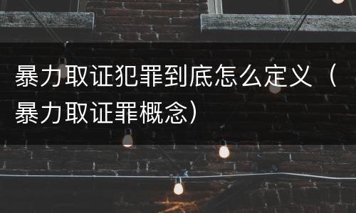 暴力取证犯罪到底怎么定义（暴力取证罪概念）