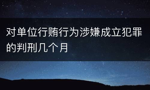 对单位行贿行为涉嫌成立犯罪的判刑几个月