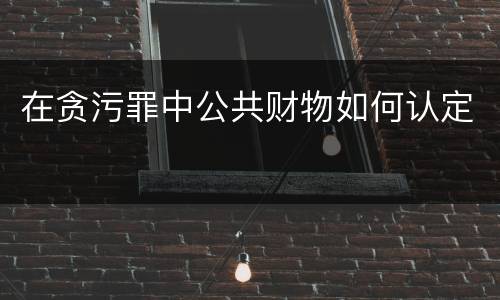 在贪污罪中公共财物如何认定