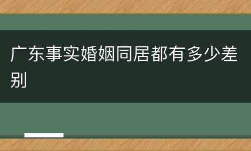 广东事实婚姻同居都有多少差别