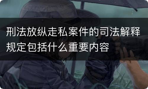 刑法放纵走私案件的司法解释规定包括什么重要内容