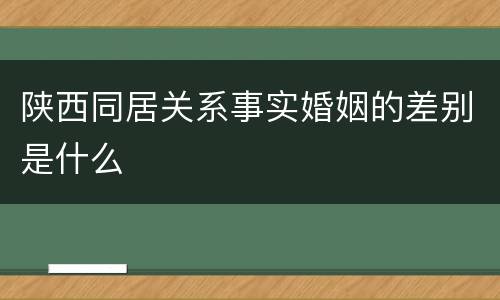 陕西同居关系事实婚姻的差别是什么