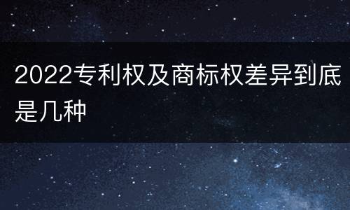 2022专利权及商标权差异到底是几种