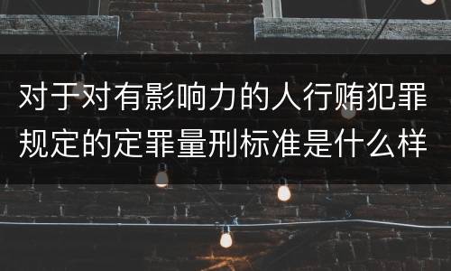对于对有影响力的人行贿犯罪规定的定罪量刑标准是什么样的
