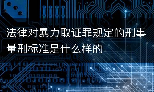 法律对暴力取证罪规定的刑事量刑标准是什么样的