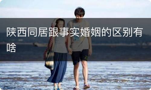 陕西同居跟事实婚姻的区别有啥