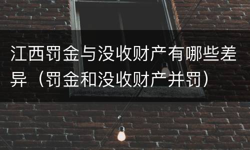 江西罚金与没收财产有哪些差异（罚金和没收财产并罚）